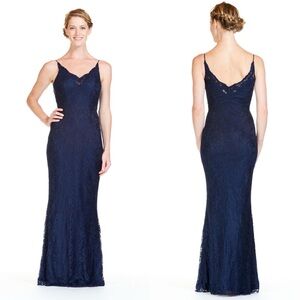 Bari Jay 1828 Size 12 Navy lace Long Dress